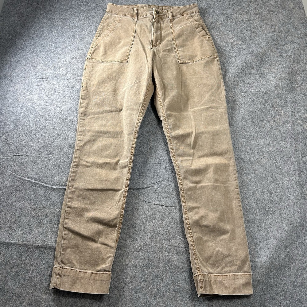 Old Navy Carpenter Pants Womens 4 Tall Brown Canvas Workwear Stretch